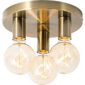 QAZQA facil - Moderne Plafondlamp - 3 lichts - Ø 25 cm - Brons - Woonkamer | Slaapkamer | Keuken