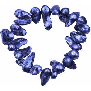 Zoetwater parel armband Pearl Blister Cobalt Blue - echte parels - blauw - elastisch