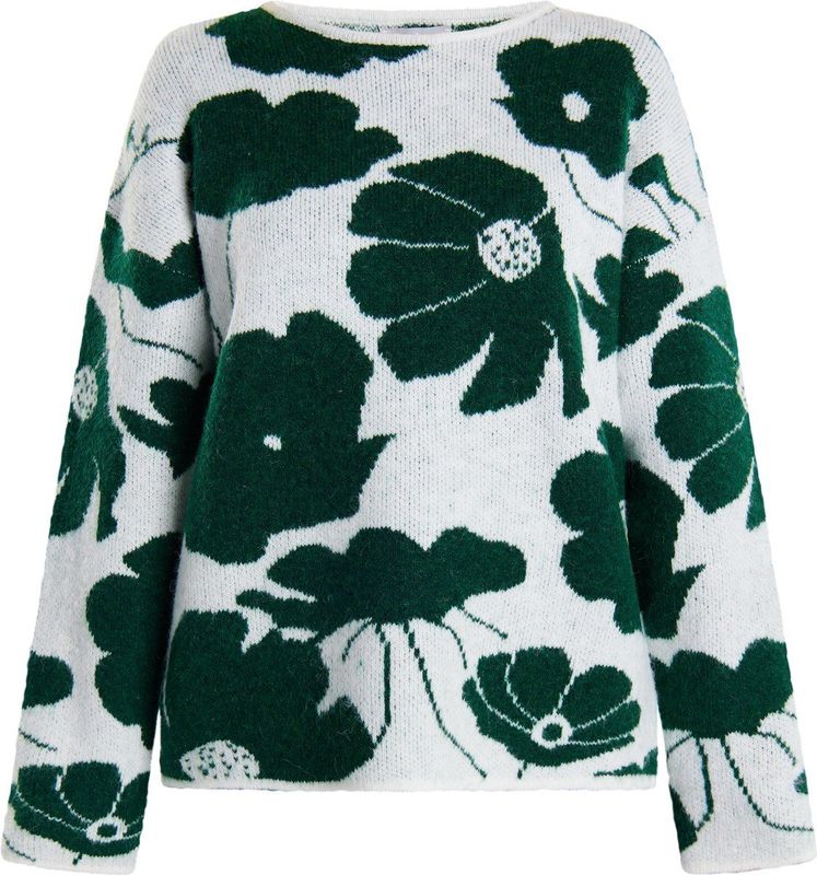 Trui - Lurea - Gebreide Trui - Bloemenprint - Lange Mouw - Normale Lengte