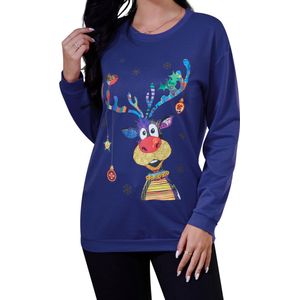 Dames Kerstmis sweatshirt kersttrui vrouwen casual shirt met lange mouwen Christmas Sweat bovenstuk