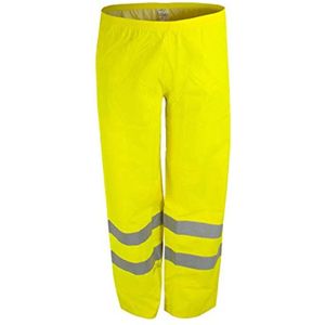 Lichtgele Waarschuwingsregenbroek 3XL - Wind- en Waterdicht met Reflecterende Strepen