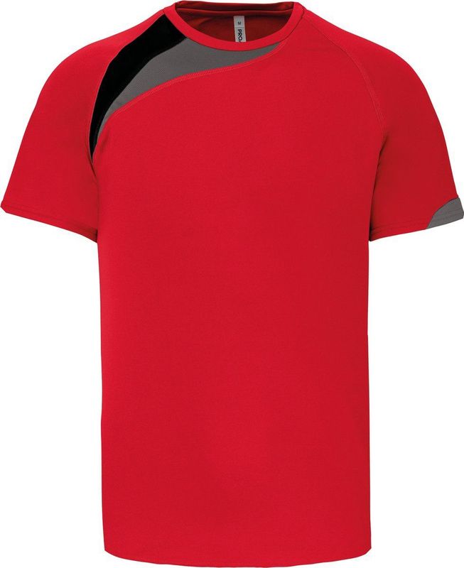 ProAct - Herensportshirt - Rood/Zwart/Grijs - Korte Mouwen