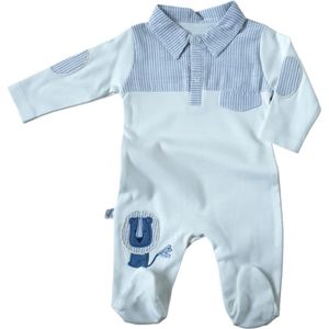 Baby Babykleding Babykleertjes Rompers & Boxpakken Boxpakjes Babykleding Jongens - Boxpakje - Jumpsuit Baby - wit - Leeuw - Met drukknoopjes - Maat 62