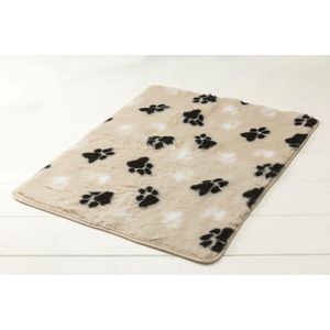 Lovely Nights vetbed/kleed bench beige with 2 color print paw  + bies 109x69 rechthoek