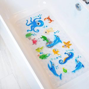 Antislip Badmat voor Douche - Grote Cartoon Badmat met Zuignappen, Machinewasbaar 88 x 38 cm