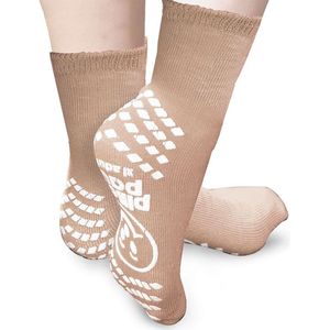 Antislip Sokken - Ziekenhuis sokken - Latex vrij - Medium - 38/42 - Licht Bruin