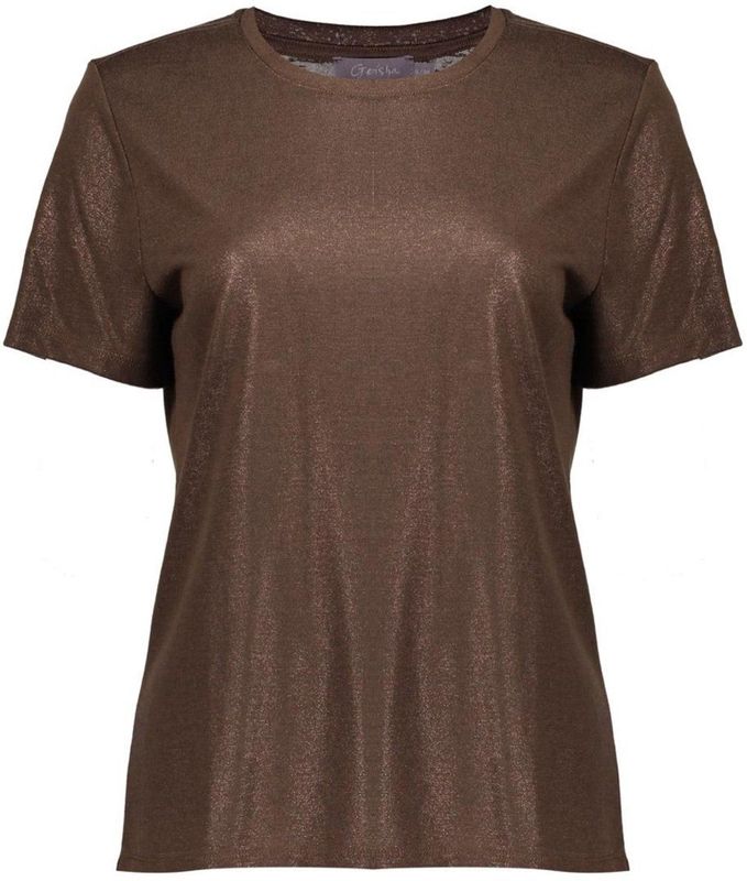 Geisha - T-shirt - Dark Brown - Glitter 52605-41