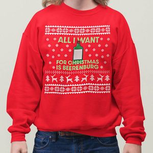 Foute Kerst Trui Rood All I Want For Christmas Is Beerenburg XS