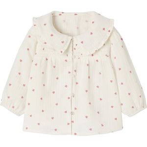 Vertbaudet - Blouse - Hartjes - Katoengaas - Babymeisje