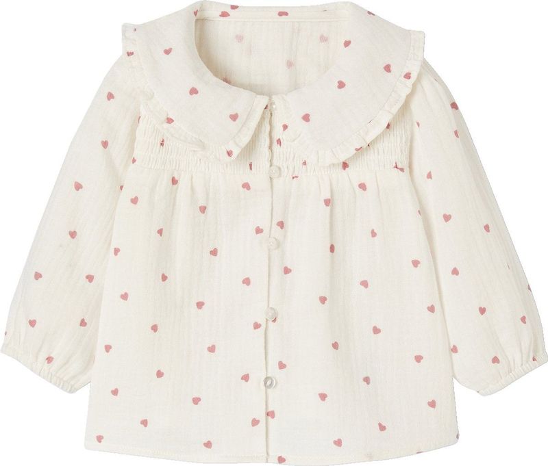 Vertbaudet - Blouse - Hartjes - Katoengaas - Babymeisje
