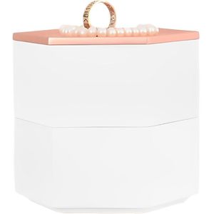 Sieradendoosje steen - Betonnen opbergdoosje badkamer - Juwelendoosje Galeara design Faro - Stenen sieradendoos en rosegoud-kleurig - juwelendoos beton