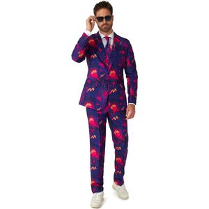 Suitmeister Retro Neon Navy - Heren Pak - Carnaval En Halloween Kostuum - Blauw - Maat XXL