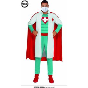 Fiestas Guirca Kostuum Super Dokter Polyester Heren Rood Mt 48