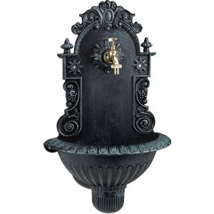 Relaxdays muurfontein antiek - 62 x 38 x 20 cm - tuin - hangend - waterornament buiten
