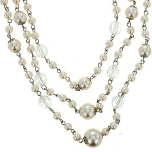 Behave Zilver-kleurige ketting met parels