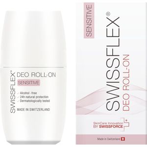 Swissflex Deo Roll-On Sensitive voor gevoelige huid - Natural Deodorant Roller - zonder aluminium & alcohol - Vegan - 50 ml
