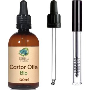 Slaaploos Castor olie - 100ml - 100% Puur Biologisch Koudgeperst - Wonderolie voor Huid, Haar en Wimpers - Biophorea Castorolie - Basisolie voor etherische oliën - Ricinusolie