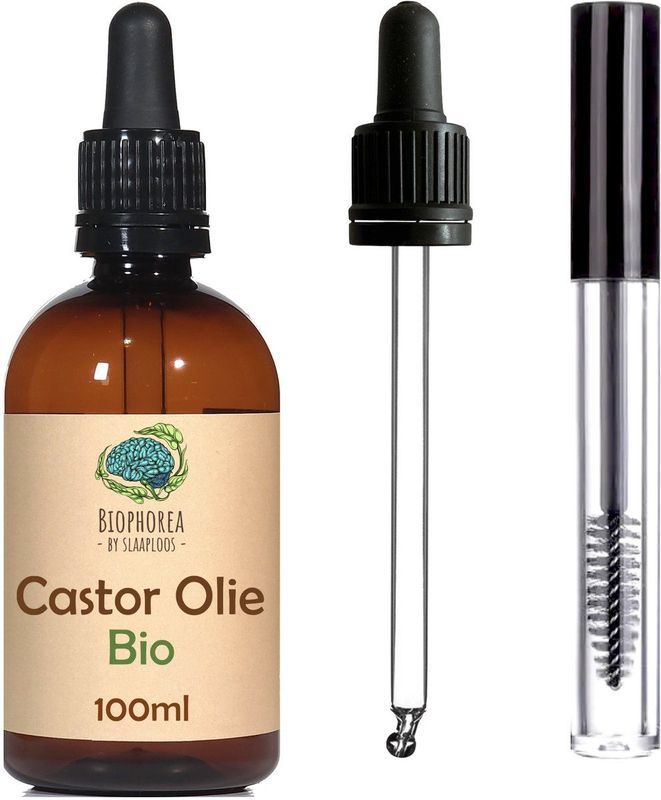 Slaaploos Castor olie - 100ml - 100% Puur Biologisch Koudgeperst - Wonderolie voor Huid, Haar en Wimpers - Biophorea Castorolie - Basisolie voor etherische oliën - Ricinusolie