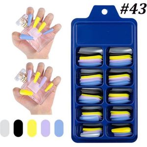 Nepnagels - set van 100 - zwart geel blauw kleuren - verschillende maten - plaknagels
