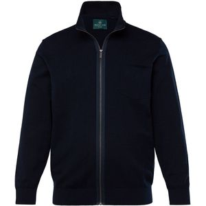 Boston Park - Heren - Boston Park Gebreid vest FLEXLASTIC® opstaande kraag rits - Navy blauw - Maat 52+