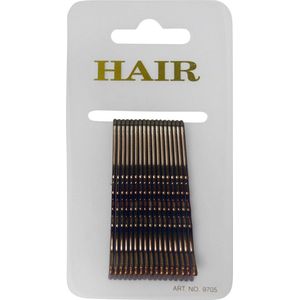 Haarspeld - Haarschuifje 6.0cm Basic Effen - Bruin - 18 stuks