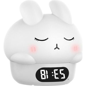 Digitale Wekker | Wake-up Lamp | Oplaadbaar Nachtlampje | Siliconen Klok Licht Aanraakgevoelige Lamp Leuke Wekker Oplaadbaar Licht voor Slaap