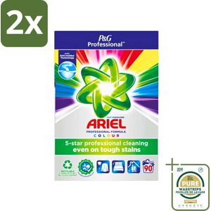 Ariel Professional - Waspoeder - Gekleurde Was - 90 Wasbeurten - Voordeelverpakking - 2 stuks - Vlekkenverwijdering - Kleurbehoud