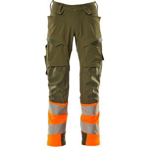 Mascot Accelerate Safe Broek met kniezakken 19179-511 - mosgroen/hi-vis oranje