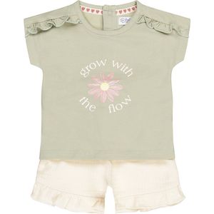 Dirkje T-shirt + Korte Broek Lichtgroen/Offhwite