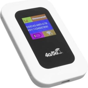 Draagbare 4G/5G WiFi Hotspot – 300 Mbps – Geschikt voor 10 Apparaten – Draadloze Mobiele Router – Simkaartslot – Ideaal voor Reizen, Werk en Vakantie