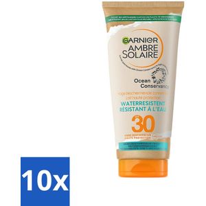 Garnier - Ambre Solaire - Waterresistente Beschermende Zonnebrandmelk - SPF 30 - 175 ml - Bulkverpakking - 10 stuks