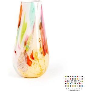 Design vaas Gloriosa - Fidrio MIXED COLOURS - glas, mondgeblazen bloemenvaas - hoogte 15 cm