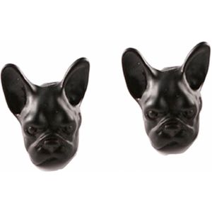 Metalen Oorbellen- Zwart- Hond - 13 mm
