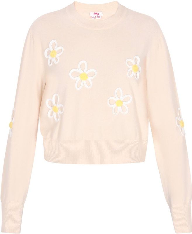 myMo - Jumper - Cropped Trui - Met Bloemenborduursel