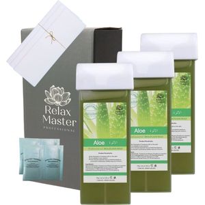 Navulset Wax Roller - Waxpatroon 3 stuks van 100 ml - 50 waxstrips - 10x afterwax doekjes