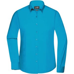 James and Nicholson - Blouse - Turquoise - Dames - Met Lange Mouwen