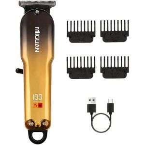 MIGUAN Digitale Tondeuse - Usb Oplaadbare Scheerapparaat voor Gezichtshaar, Hoofdhaar en Lichaamshaar - Digitale Batterij Indicator - Perfecte Lichaamshaar Verzorging - Kleur: Goud -
