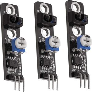 AZDelivery 3 x KY-033 Lijnen Folger Line Tracking Sensor Module TCRT5000 compatibel met Arduino Inclusief E-Book!