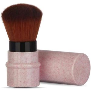 Intrekbare Make-upkwast voor onderweg - Poeder, foundation, blush, bronzer - Draagbaar en foutloos aanbrengen - Inclusief deksel - Roze