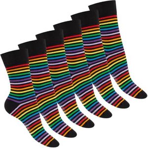 Damessokken met Strepen - Set van 6 Paar voor Comfort en Stijl