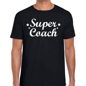 Super Coach cadeau t-shirt zwart voor heren -  Bedankt cadeau voor een coach S