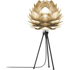 Umage Silvia Mini tafellamp brushed brass - met tripod zwart - Ø 32 cm