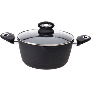 Oneiro’s Luxe Braadpan met deksel  – ø24 x H 12 cm – koken – tafelen – keuken – koekenpan – inductie – gas – potten – pannen