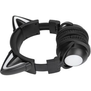 Cute Cat Ear Headset, Wireless Bluetooth Stereo Gaming Headphones, Foldable Music Earphone with Colorful LED Light, 8 To 10 Hours Playtime, for Children Adult