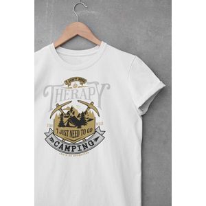Shirt - I don't need therapy - Outdoor Goeroe | Avontuur | Buitensport | Natuur | Wandelen | Mountainbike | Klimmen | Survival | Outdoor | Kamperen | Boulderen | Wit