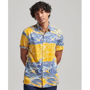 Superdry Vintage Hawaiian Shirt Met Korte Mouwen Geel,Blauw XL Man