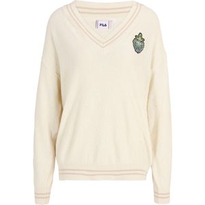 Fila Damen Sweater Telling Knitted V-Neck Sweater Antique White-M