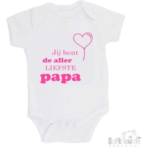 100% katoenen Romper ""Jij bent de allerliefste papa"" Meisjes Katoen Wit/roze Maat 56/62