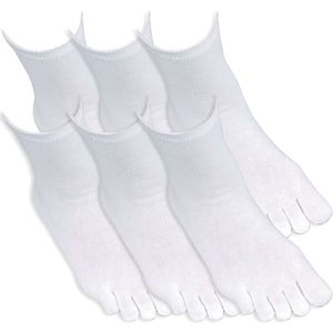 Teensokken | Helpt tegen voetschimmel en vervelende geurtjes | Kleur: Wit | Maat: One size | Aantal: 2 paar