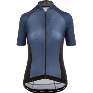 BIORACER Wielershirt Dames korte mouw - Model Icon Coldblack - extra UV-bescherming - Marineblauw - M - Ideaal voor de brandende zon te trotseren